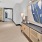 large, bright halls with decor
