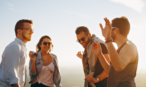 a group of people posing for a photo